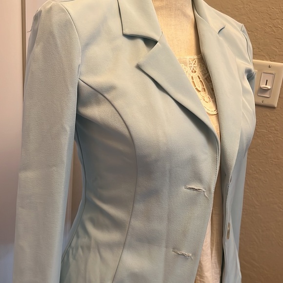 Sold elsewhere A.BYER LIGHT BLUE LADY JACKET  size S used made in Mexico - Picture 2 of 8